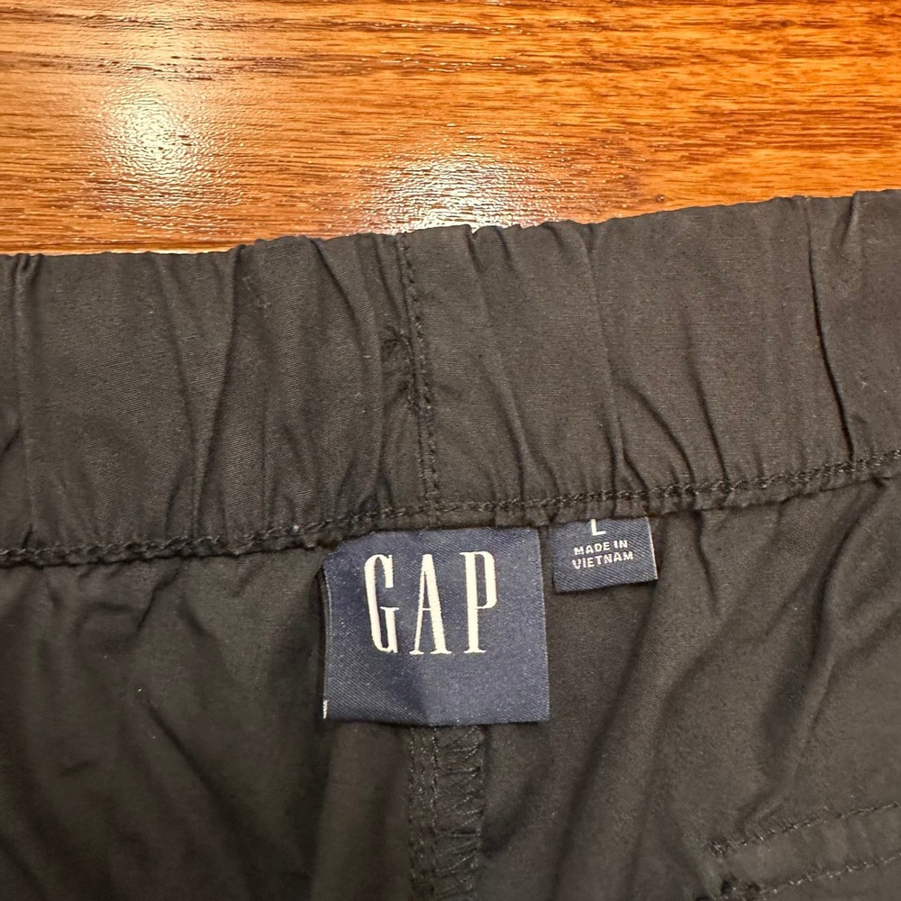 GAP Cargo Pants Mens Large 29" Black Paratrooper Baggy Street Y2K Elastic Waist - Picture 5 of 16